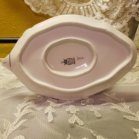 Vtg Gravy Boat W/Attach Plate Bavarian China PAVL - Picture 9 of 10